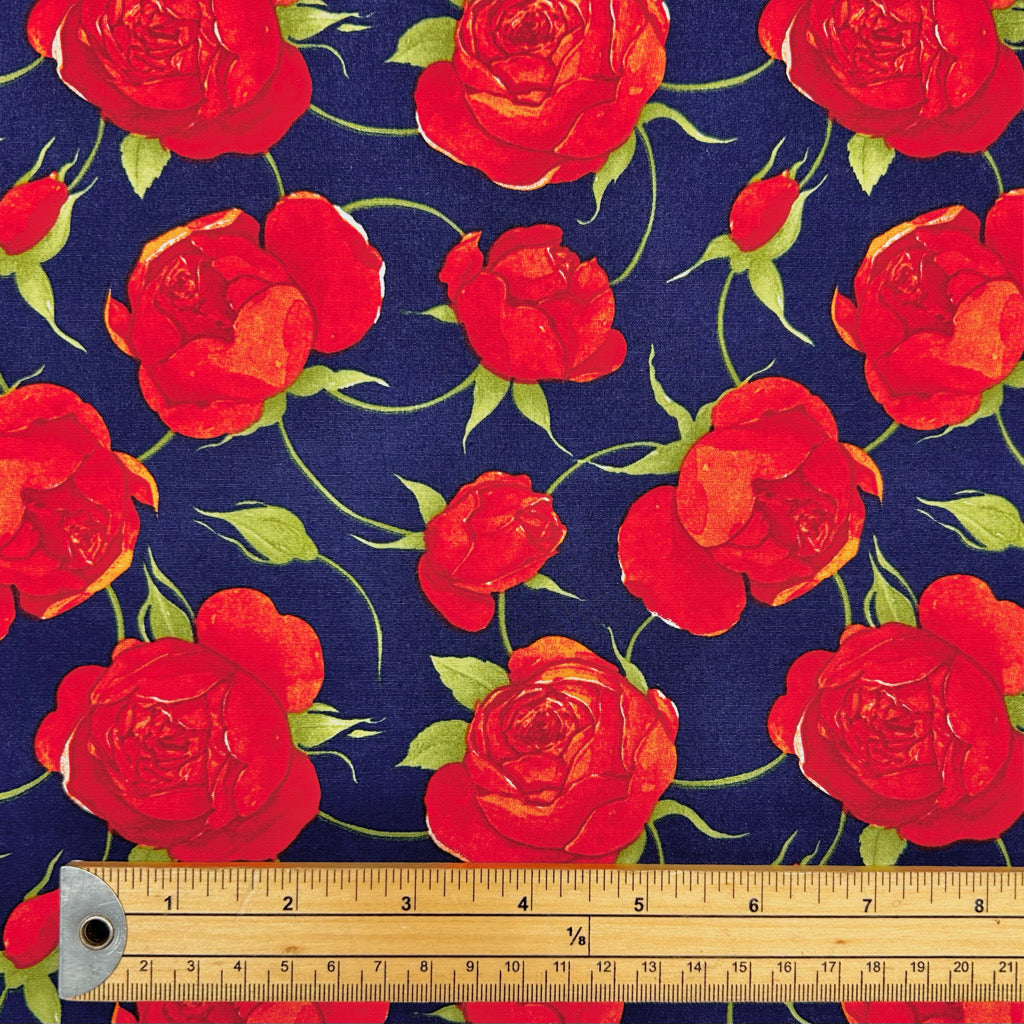 Evening Roses Rose & Hubble Cotton Poplin Fabric