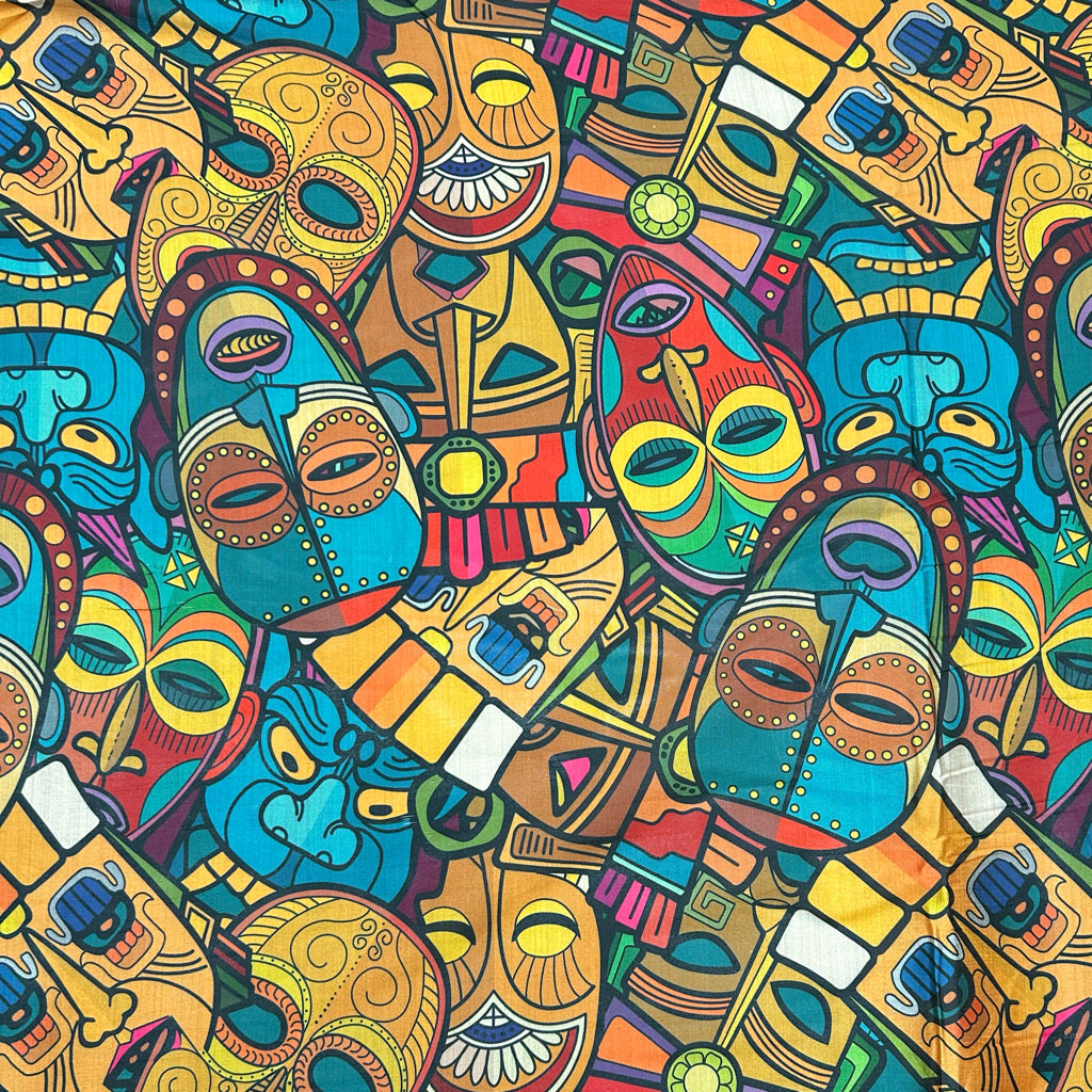 Cultural Canvas Faux Silk Fabric - Pound Fabrics
