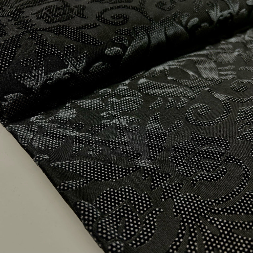 Midnight Rose Burnout Velvet Fabric