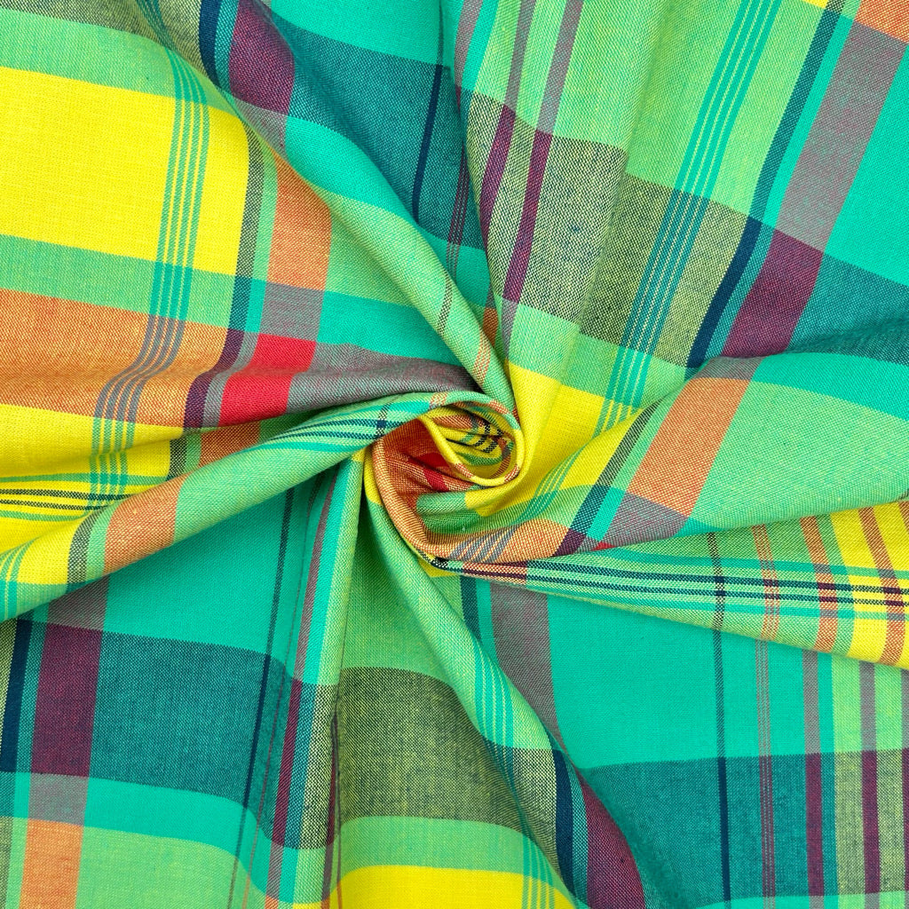 Warm Glow Madras Check Cotton Fabric