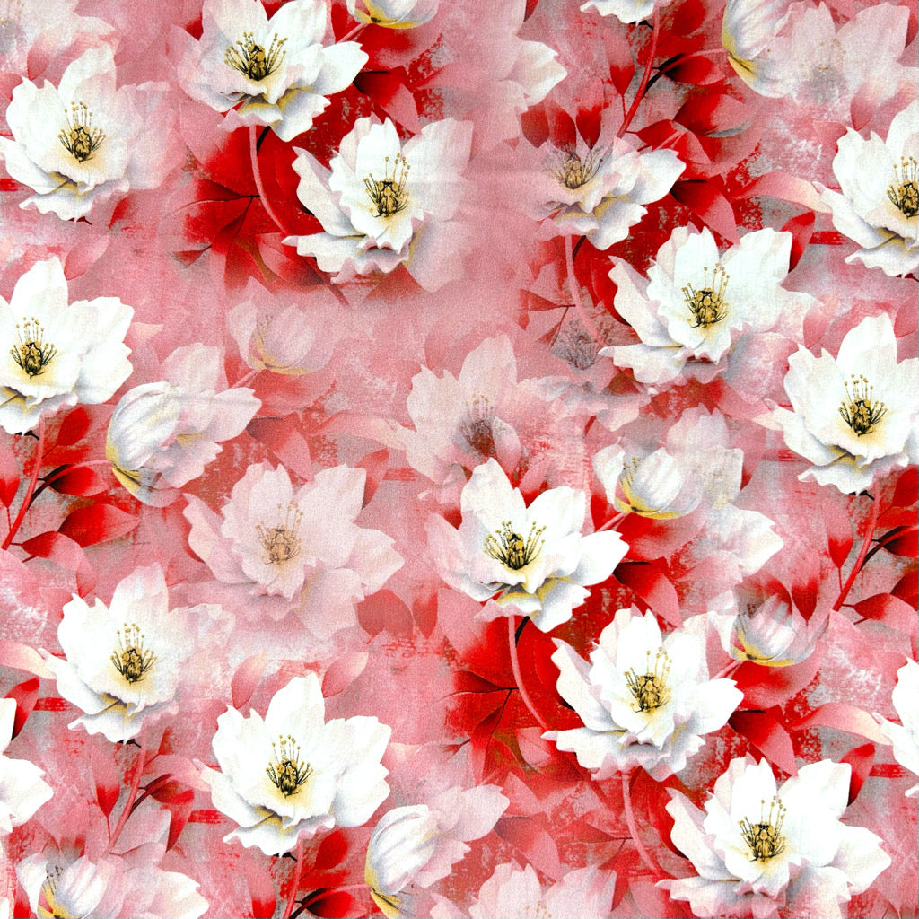 Floral Cloudscape Cotton Lawn Fabric