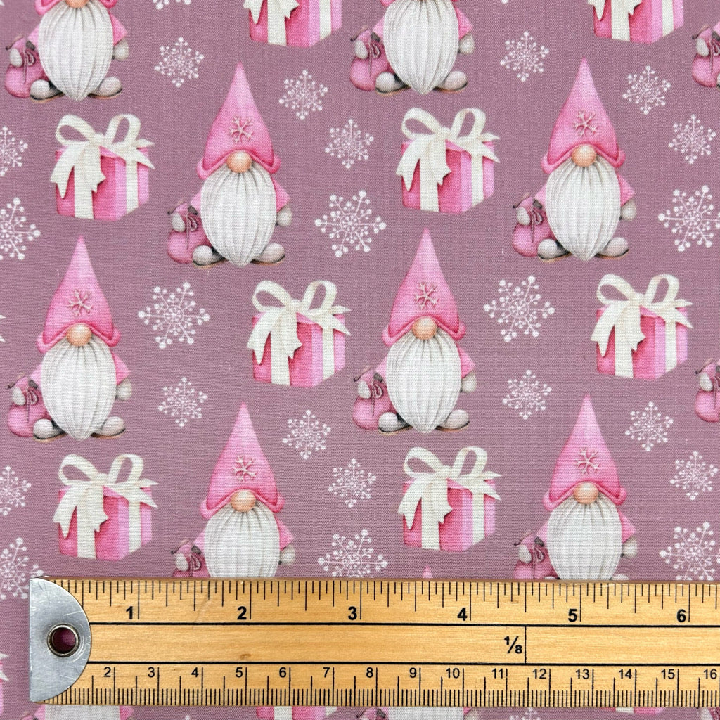 Snowy Gnomes Polycotton Fabric