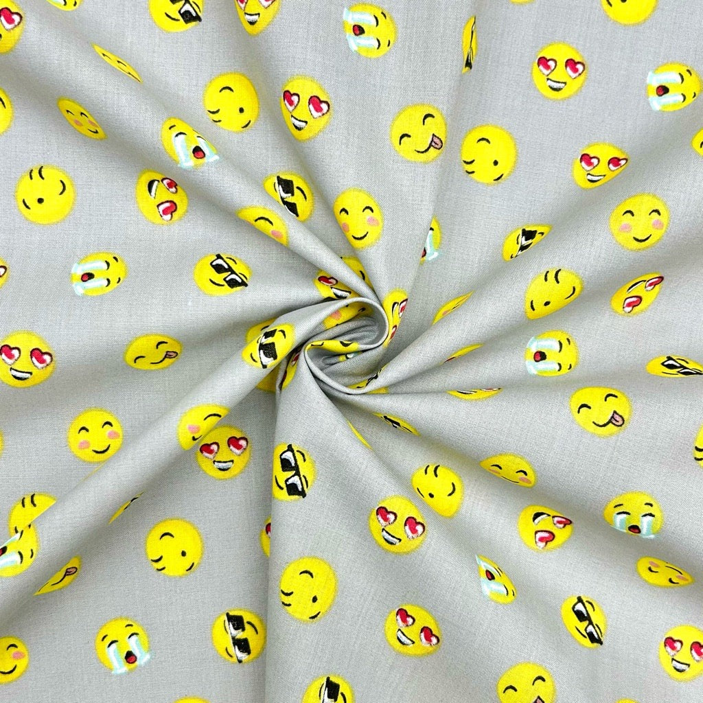 Fun Faces Polycotton Fabric
