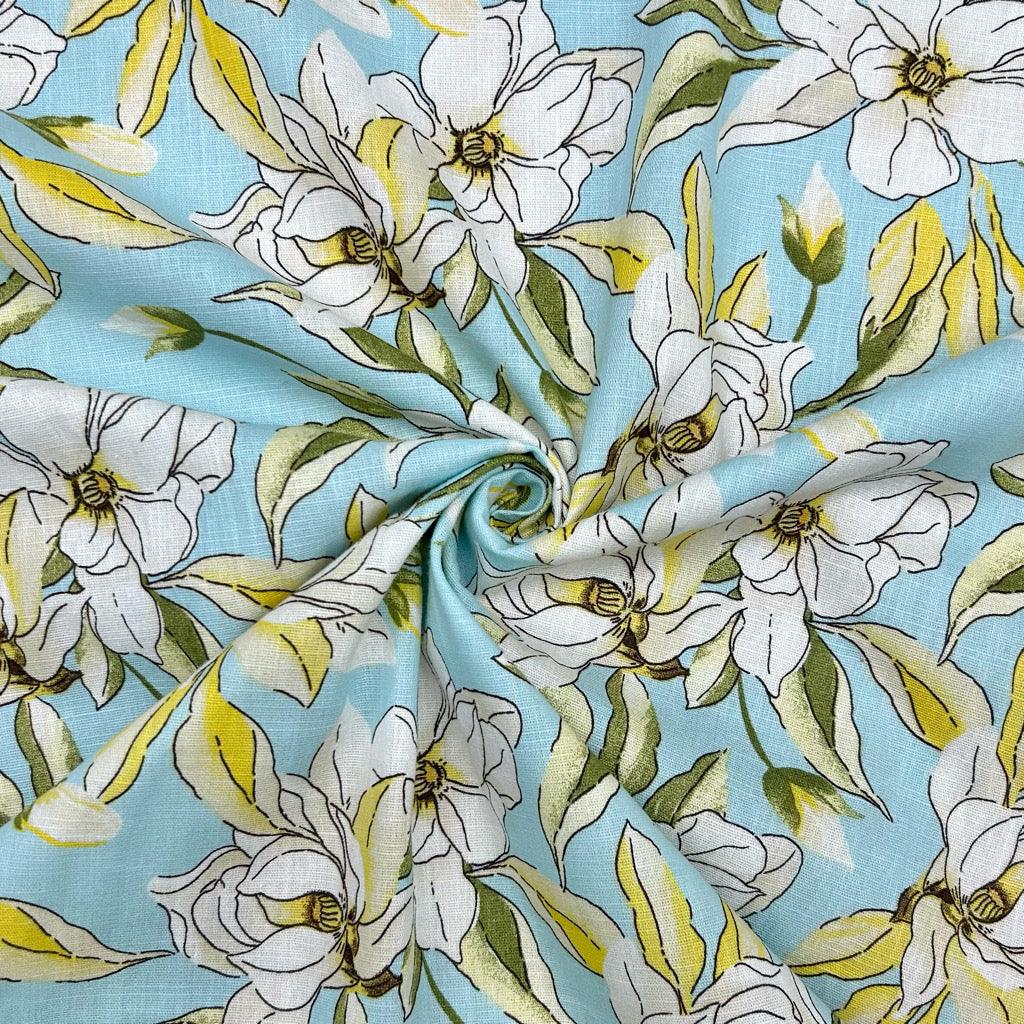 Tropical Cartoon Floral Cotton Linen Fabric - Pound Fabrics