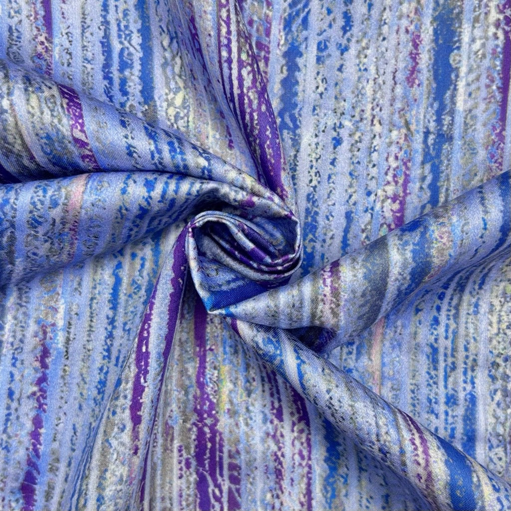 Painterly Stripes Cotton Sateen Fabric