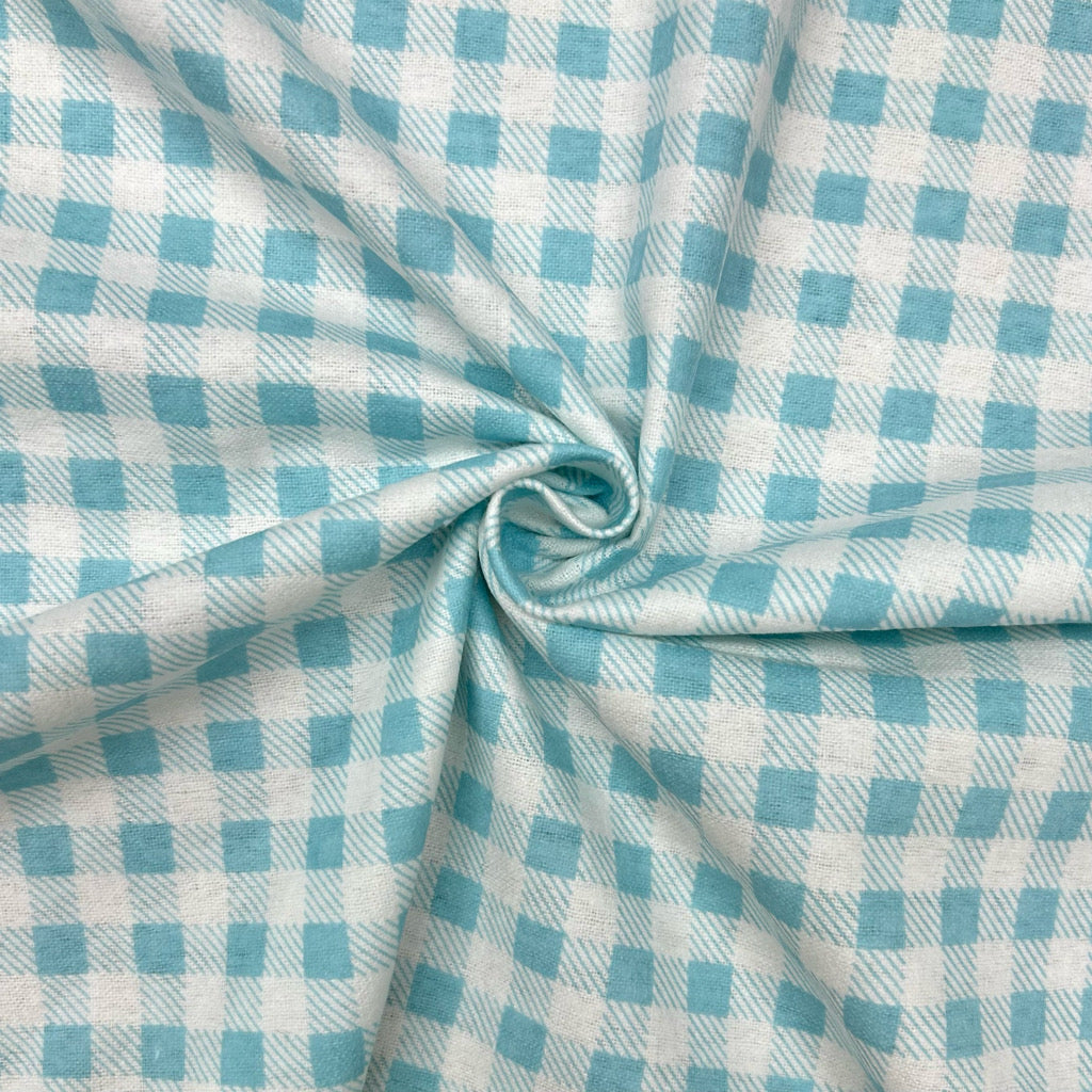 Double Check Brushed Cotton Blend Fabric