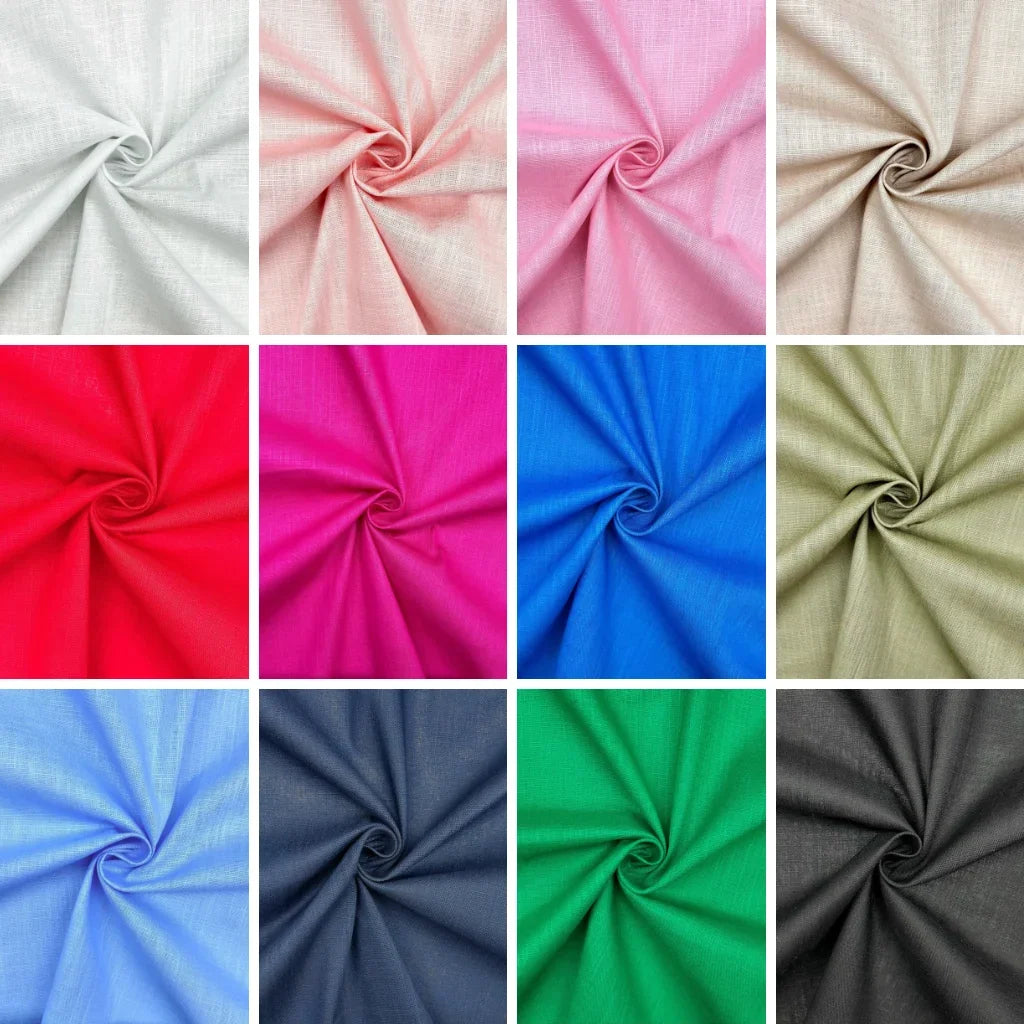 Buy Plain Cotton Linen Blend Fabric for Sewing, Dressmaking & Crafts - Pound Fabrics
