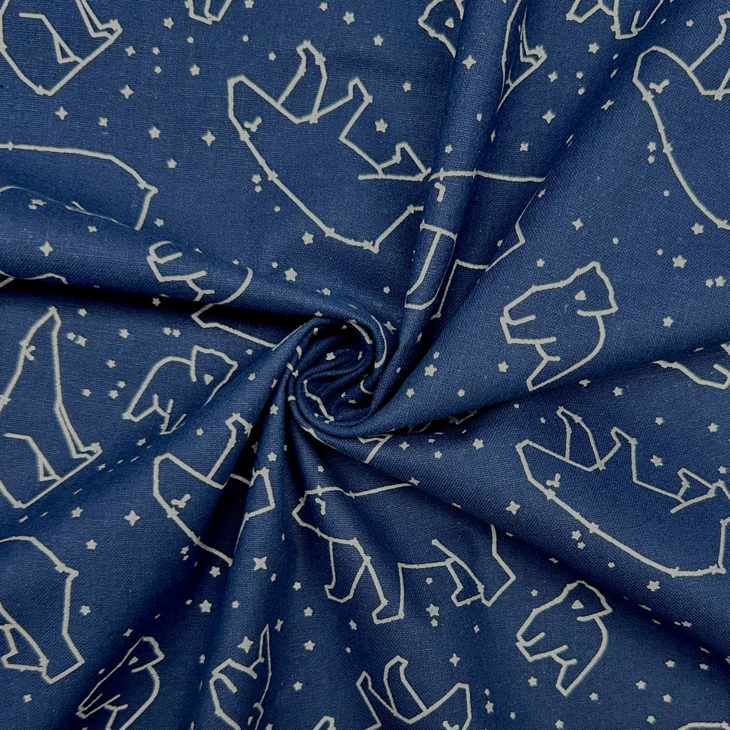 Bear Starlight Christmas Cotton Fabric