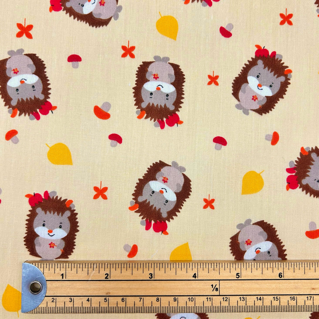 Playful Hedgehogs Polycotton Fabric