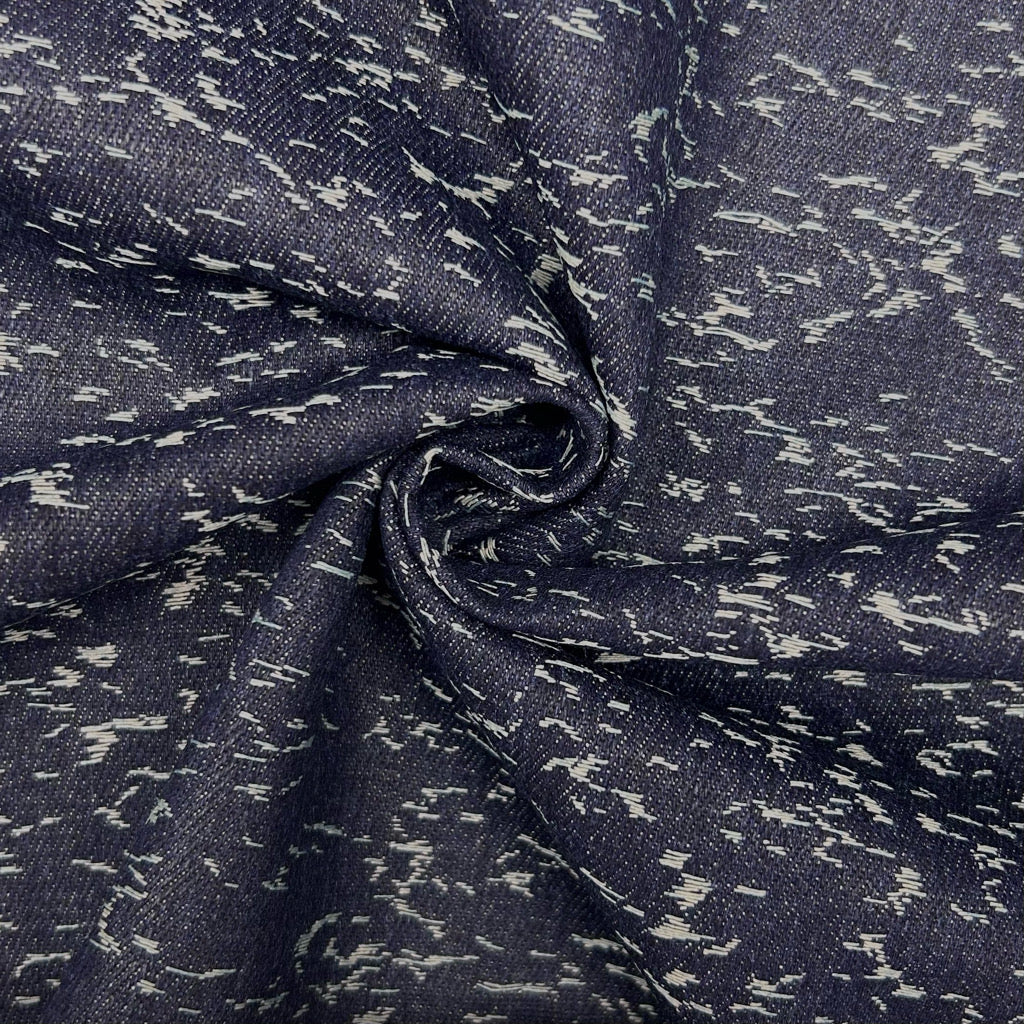 Abstract Scratch Jacquard Denim Fabric