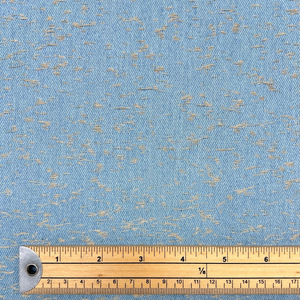 Abstract Scratch Jacquard Denim Fabric