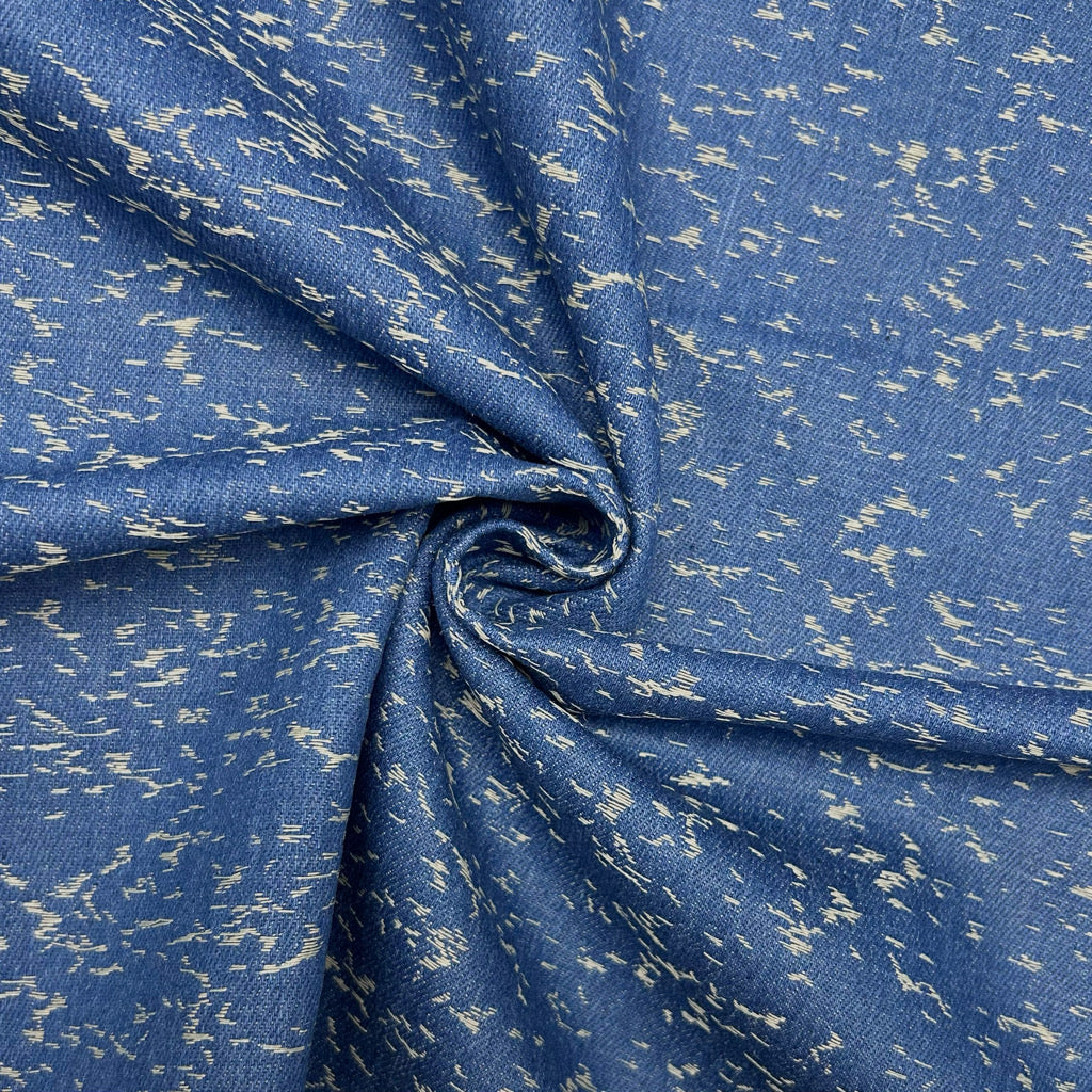 Abstract Scratch Jacquard Denim Fabric