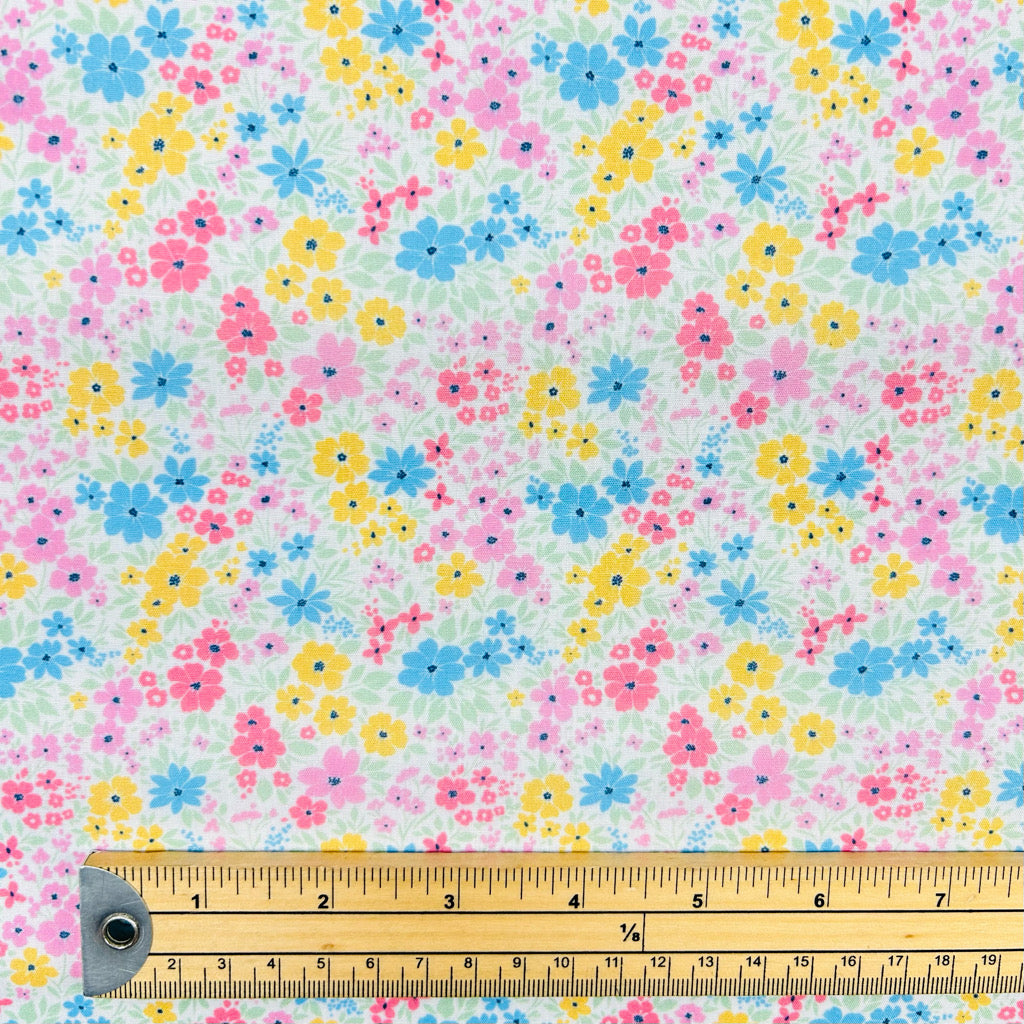 Pocket Flowers Polycotton Fabric
