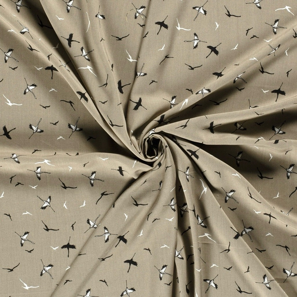 Birds Dreams Bamboo Poplin Fabric