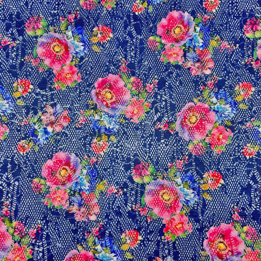 Rosette Garden Stretch Fabric