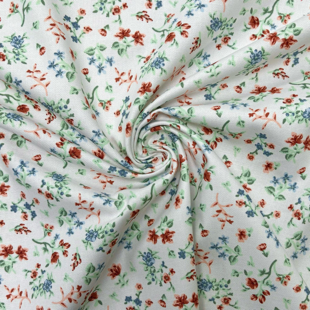 Mini Flowers Cotton Canvas Fabric