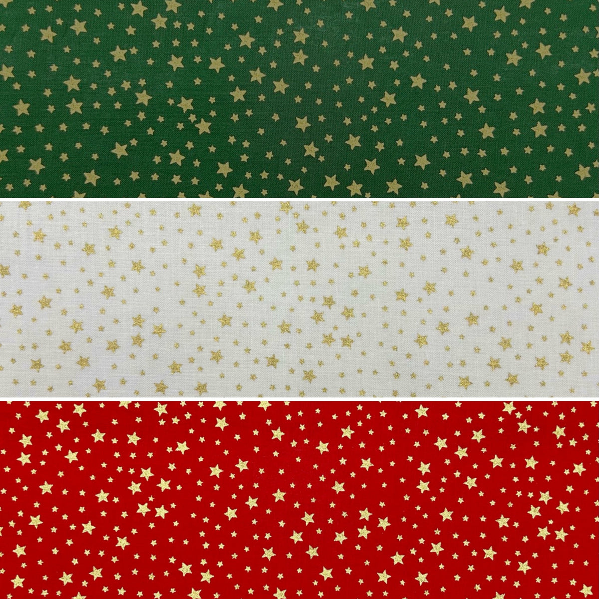 Golden Stars Christmas Cotton Fabric