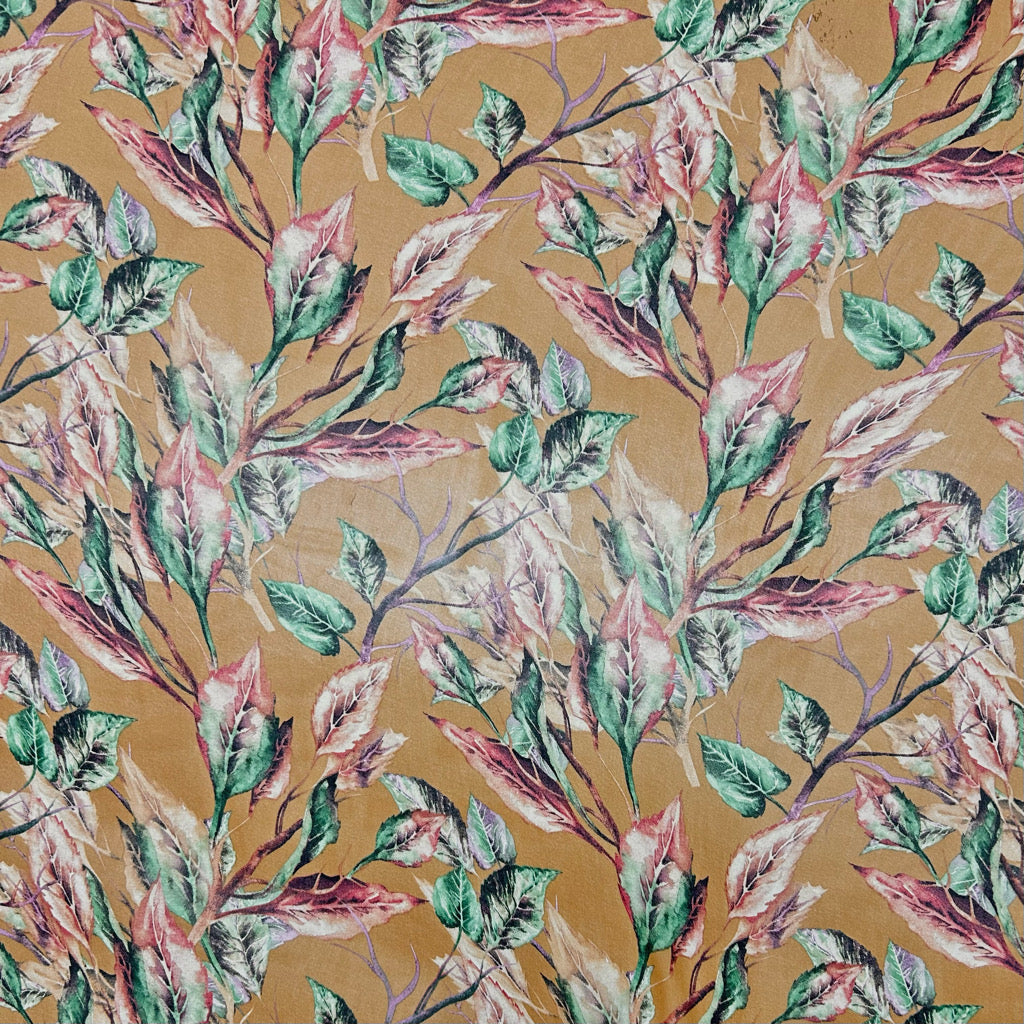 Wild Leaves Chiffon Fabric