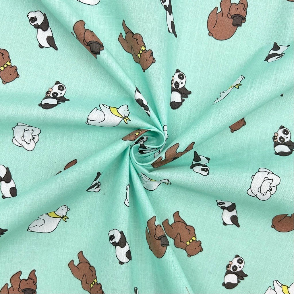 Bear and Panda Polycotton Fabric
