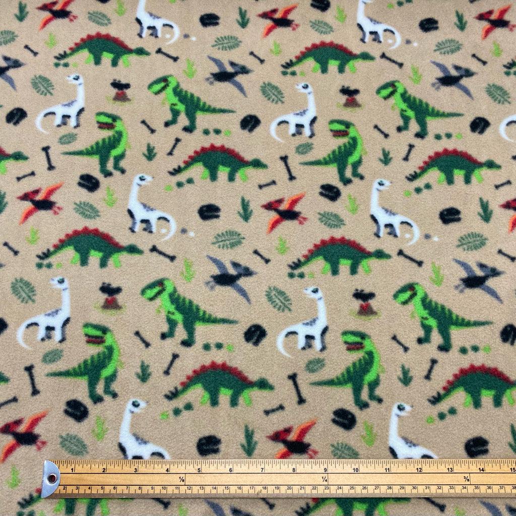 Dinosaurs Anti Pill Polar Fleece Fabric - Pound Fabrics