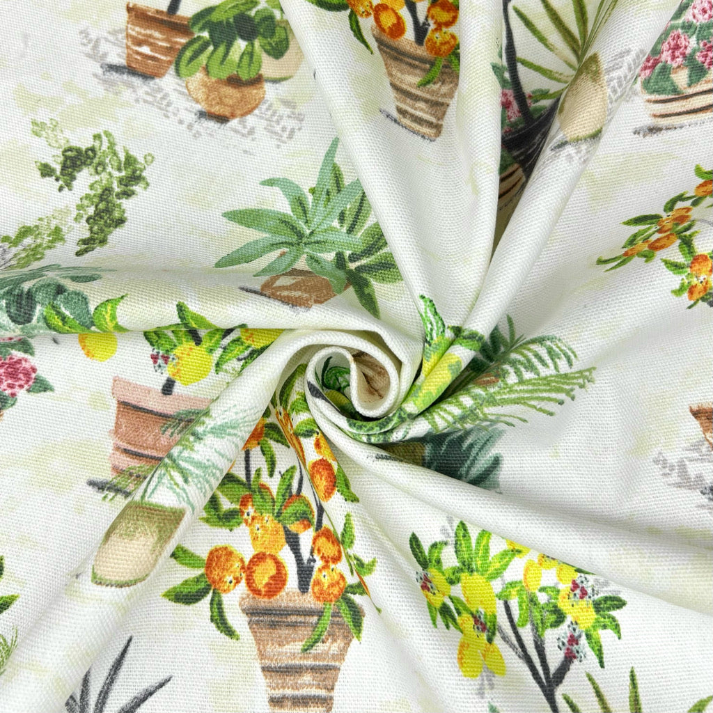 Garden Pots Cotton Furnishing Fabric