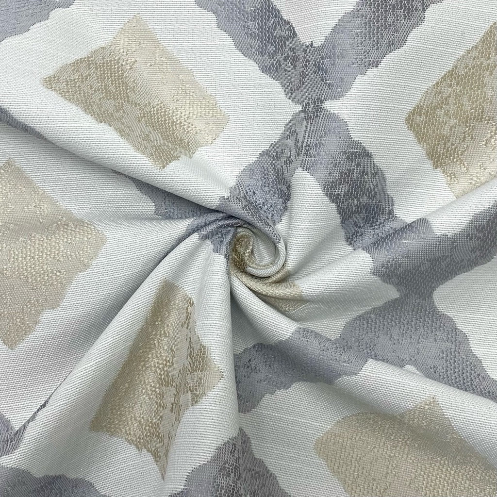 Grey and Beige Diamonds Upholstery Fabric