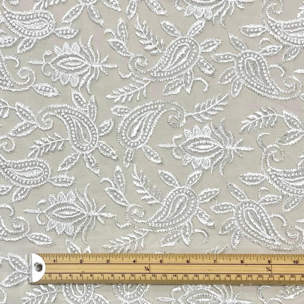 Paisley Bridal Lace Fabric - Pound Fabrics