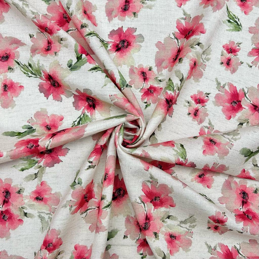 Vintage Blooms Viscose Linen Fabric - Pound Fabrics