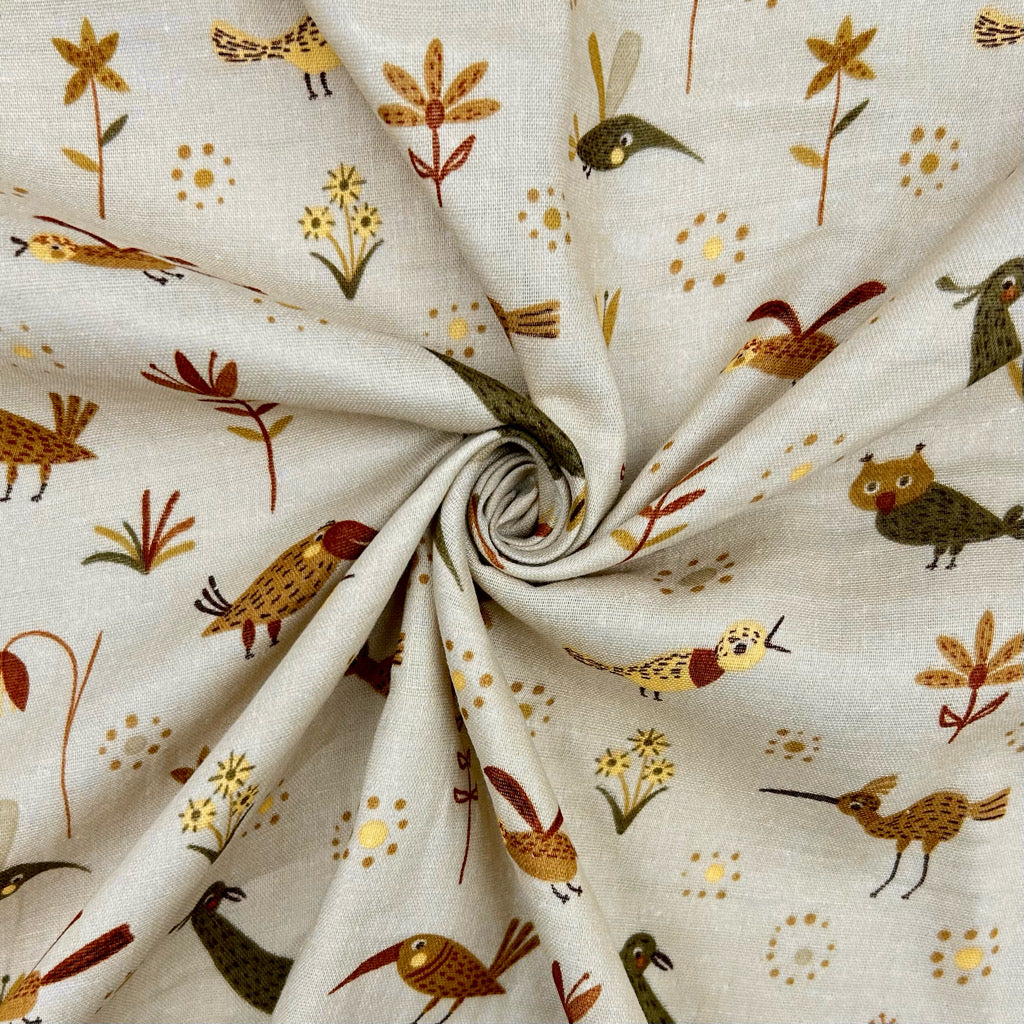 Birdsong Blossom Flat Double Gauze Fabric
