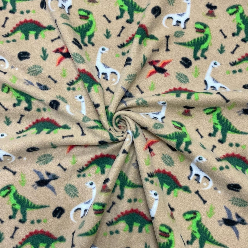 Dinosaurs Anti Pill Polar Fleece Fabric