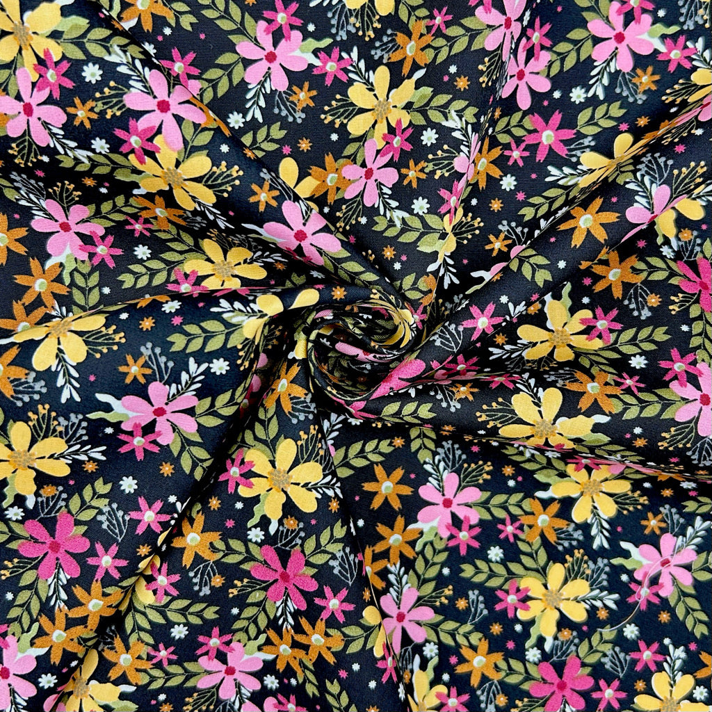 Bloom Scatter Rose & Hubble Cotton Poplin Fabric