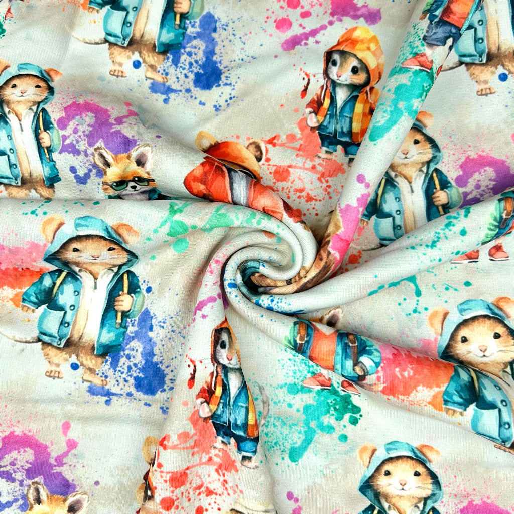 Animals Outing Sweatshirt Fabric