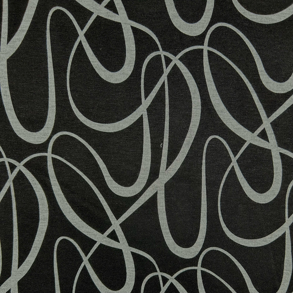 Swirly Swiggle Viscose Ponte Roma Fabric