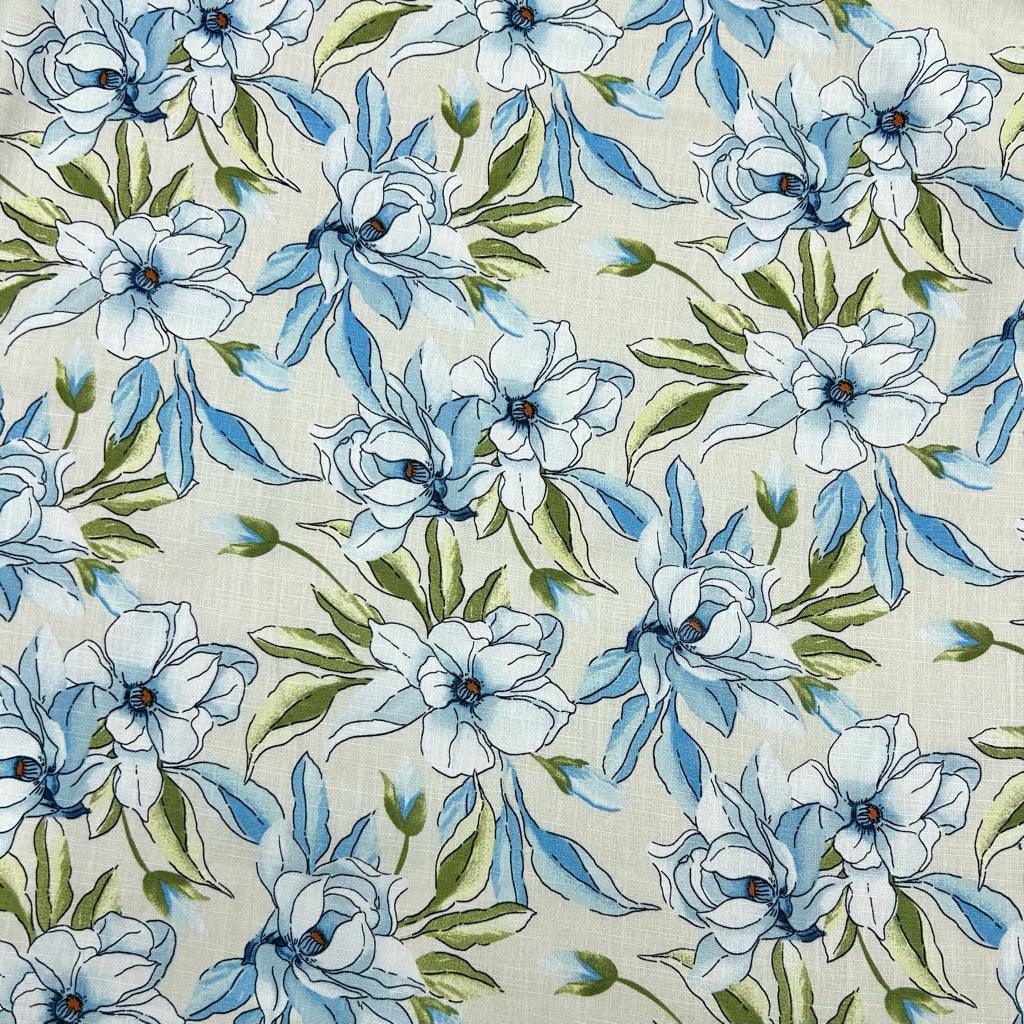 Tropical Cartoon Floral Cotton Linen Fabric - Pound Fabrics