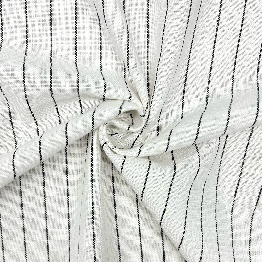 Striped Yarn Dyed Linen Viscose Fabric