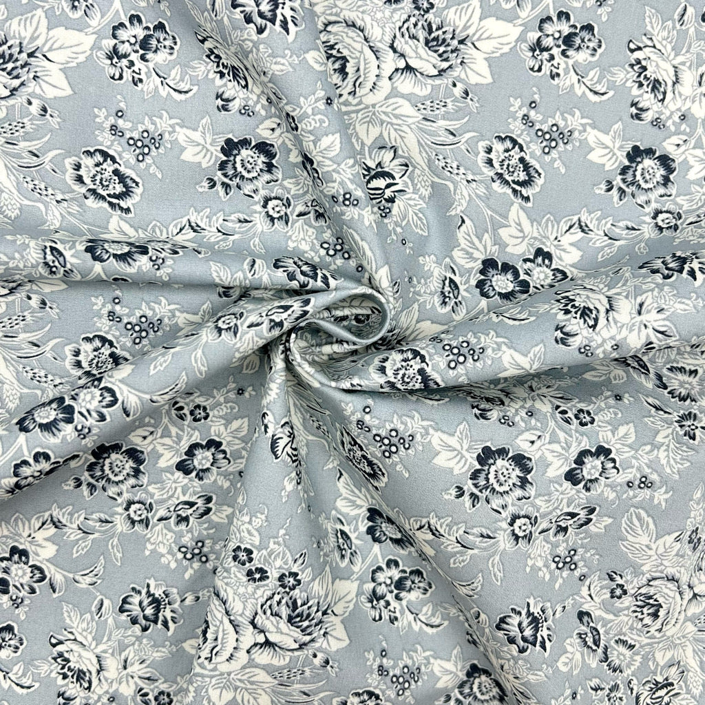 Heritage Blossom Rose & Hubble Cotton Poplin Fabric
