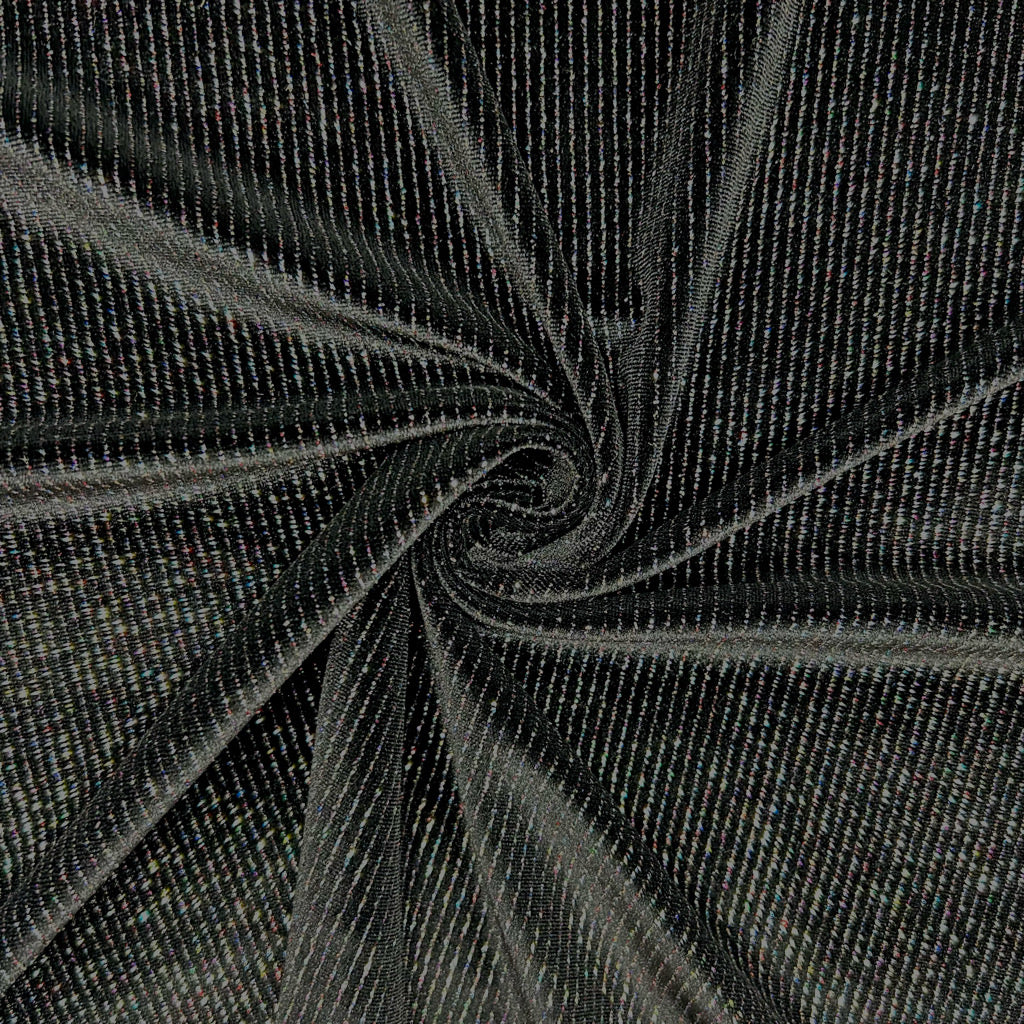 Shimmer Line Stretch Velvet Fabric