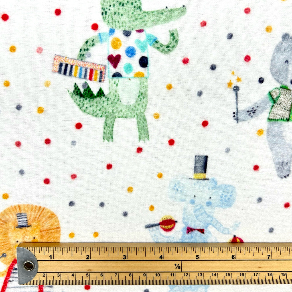 Animal Circus Brushed Cotton Fabric
