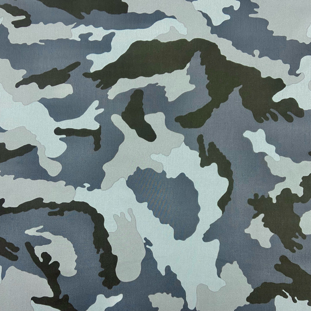 Grey Camouflage Cotton Drill Fabric - Pound Fabrics