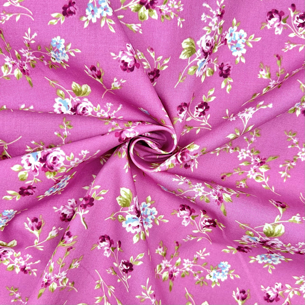 Petal Breeze Rose & Hubble Cotton Poplin Fabric