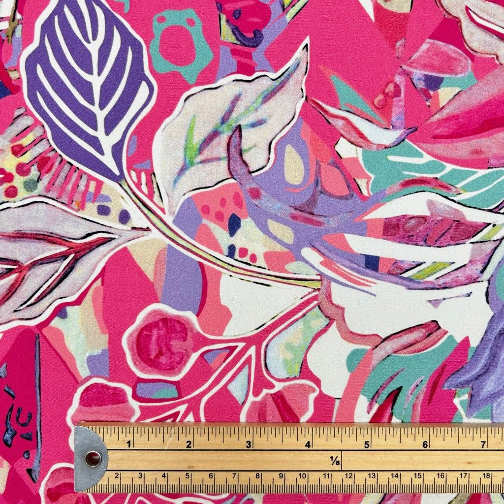 Tropical Sketch Viscose Fabric