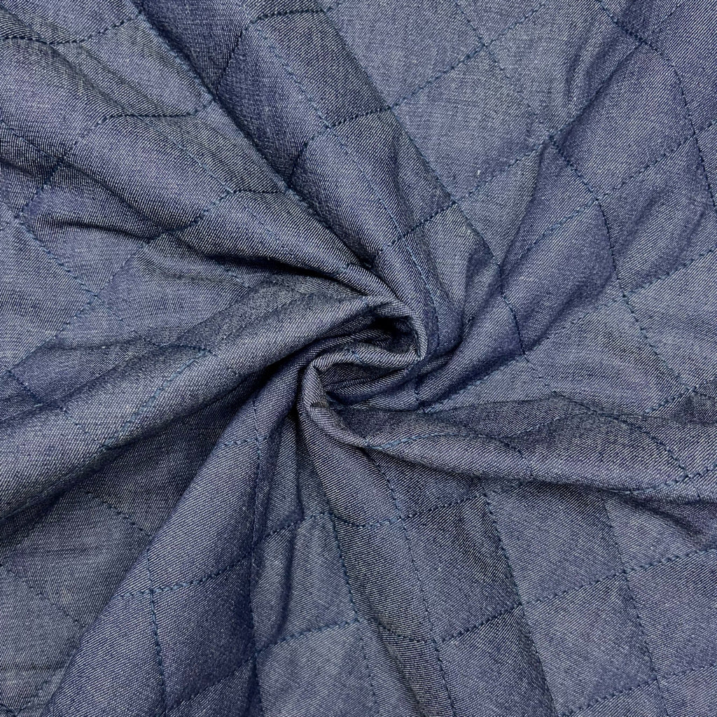 Diamond Quilted Cotton Denim Fabric