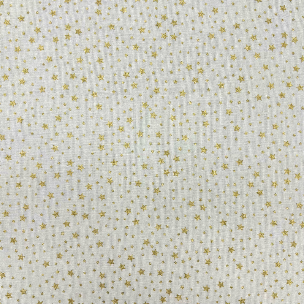 Golden Stars Christmas Cotton Fabric