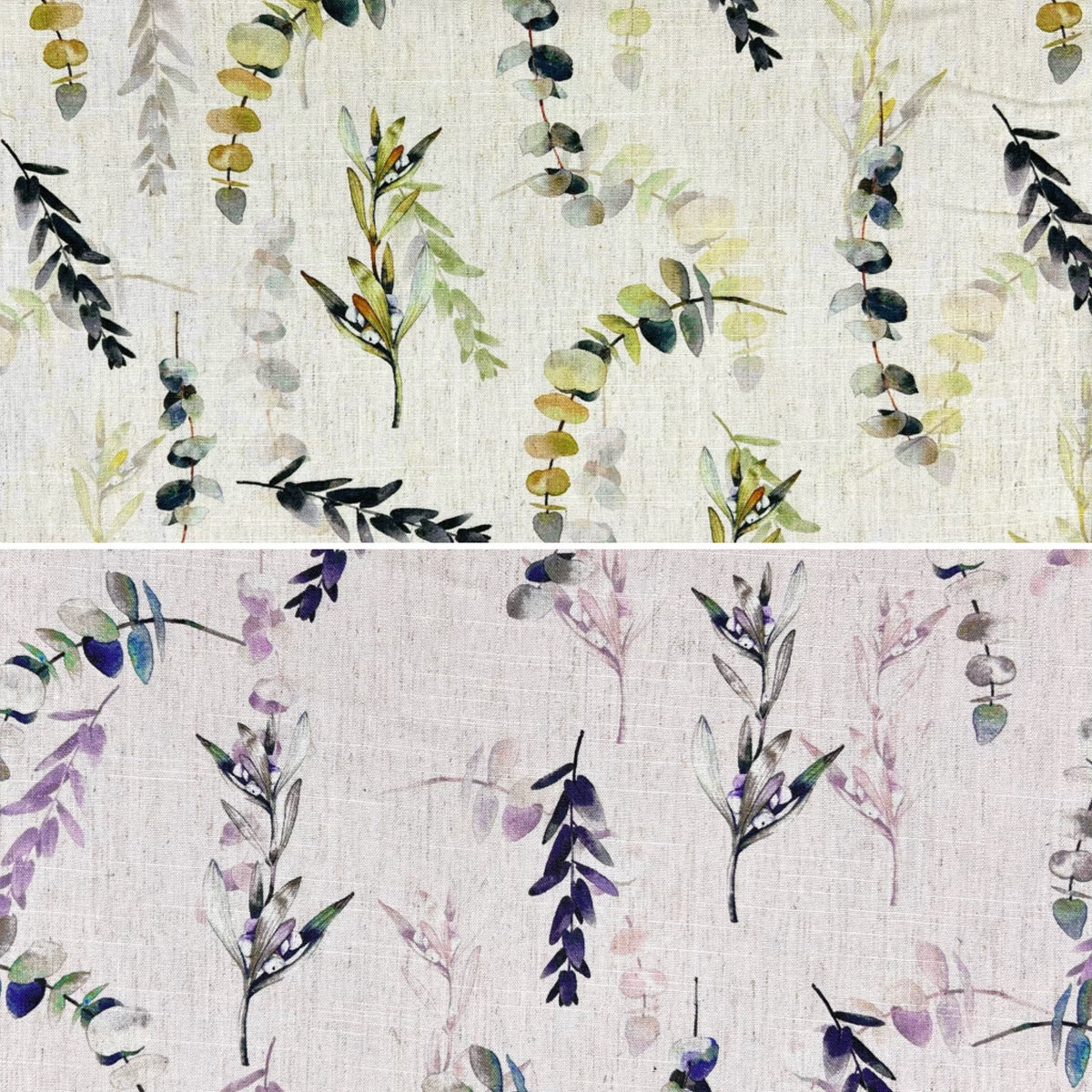 Natural Leaves Linen Viscose Fabric