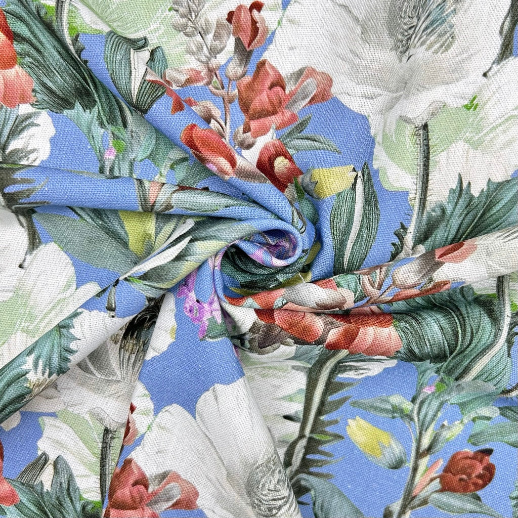 Botanical Harmony Linen Blend Fabric