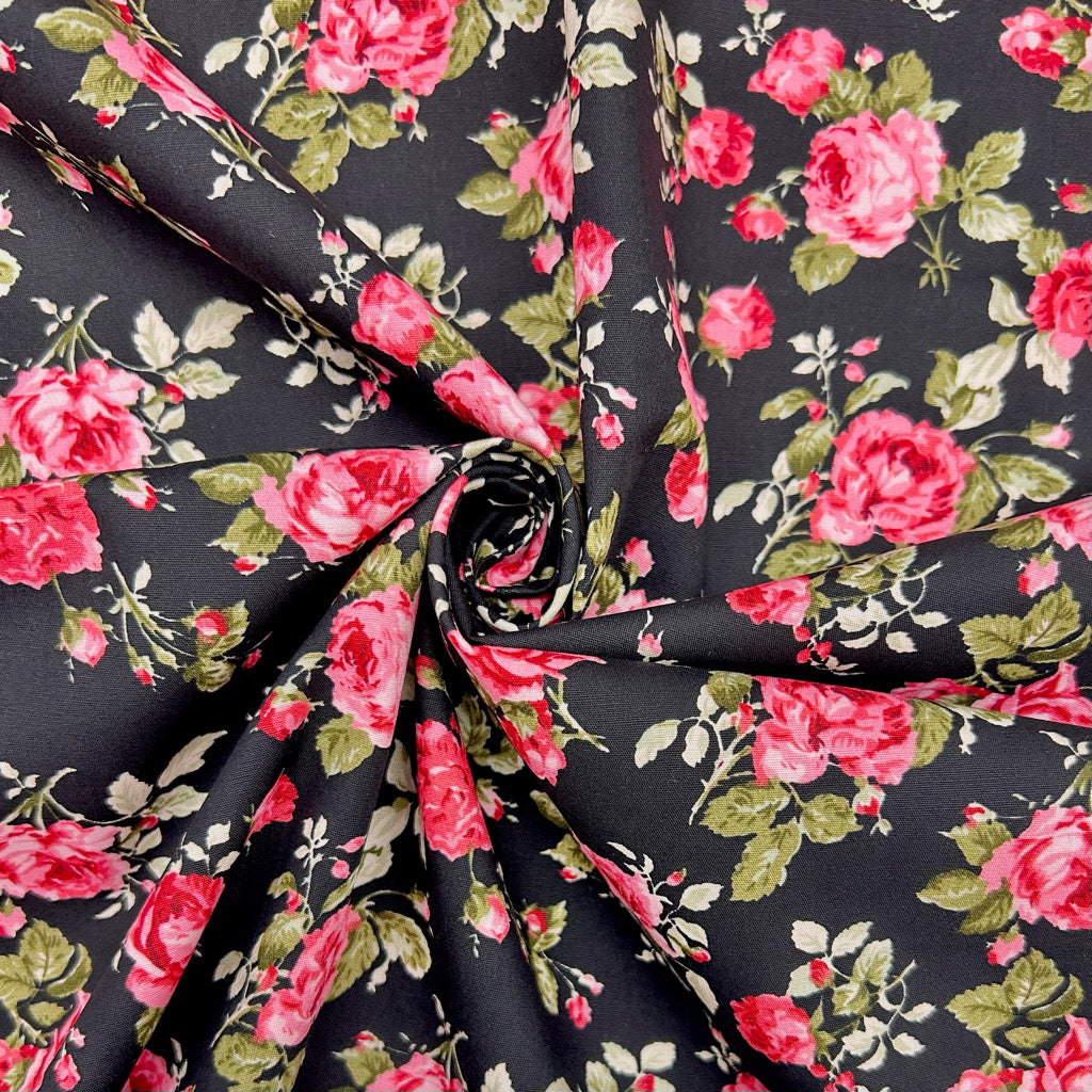 Rosette Elegance Cotton Poplin Fabric