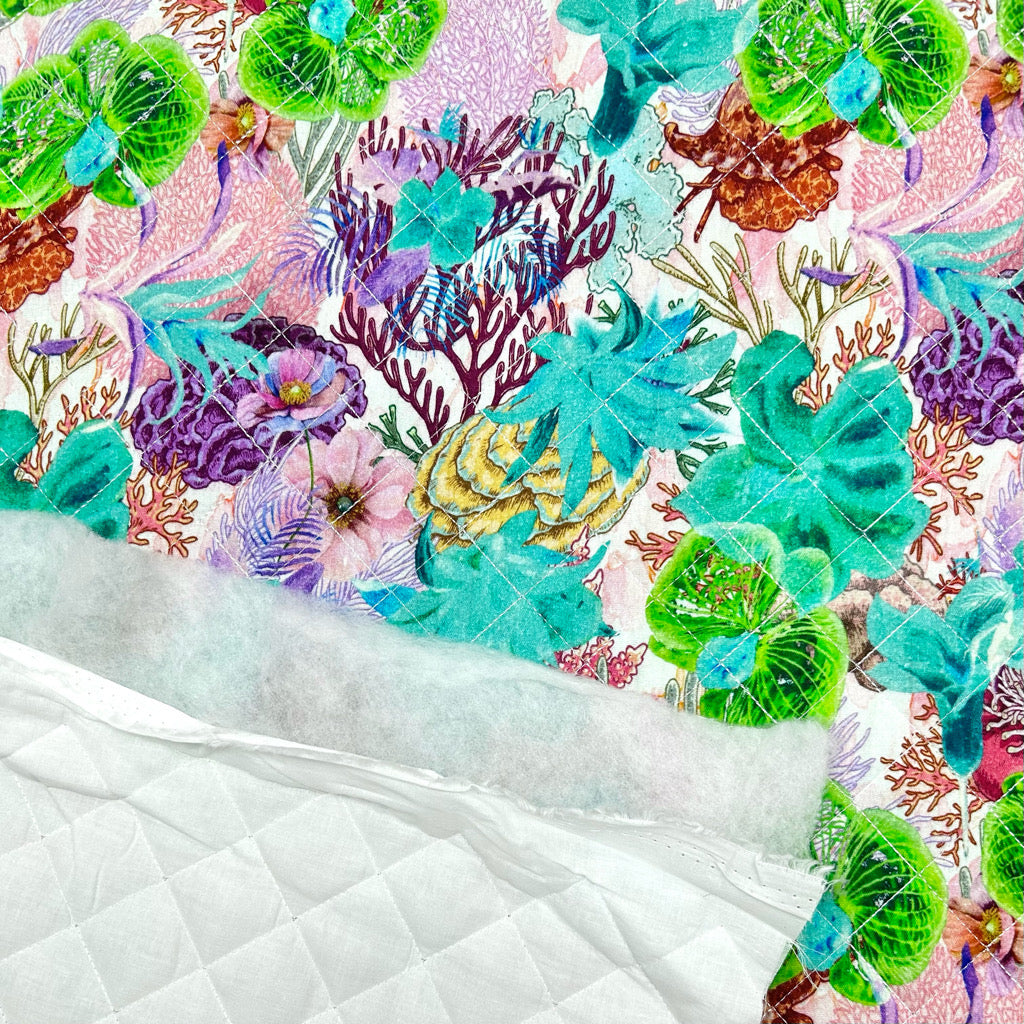 Ocean Botanicals Quilted Cotton Blend Fabric
