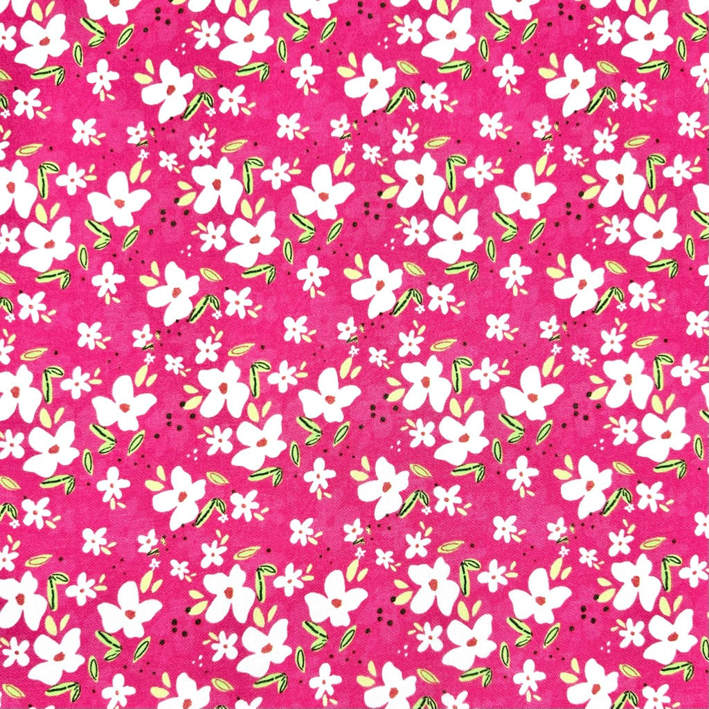 Pink Daisy Polyester Fabric