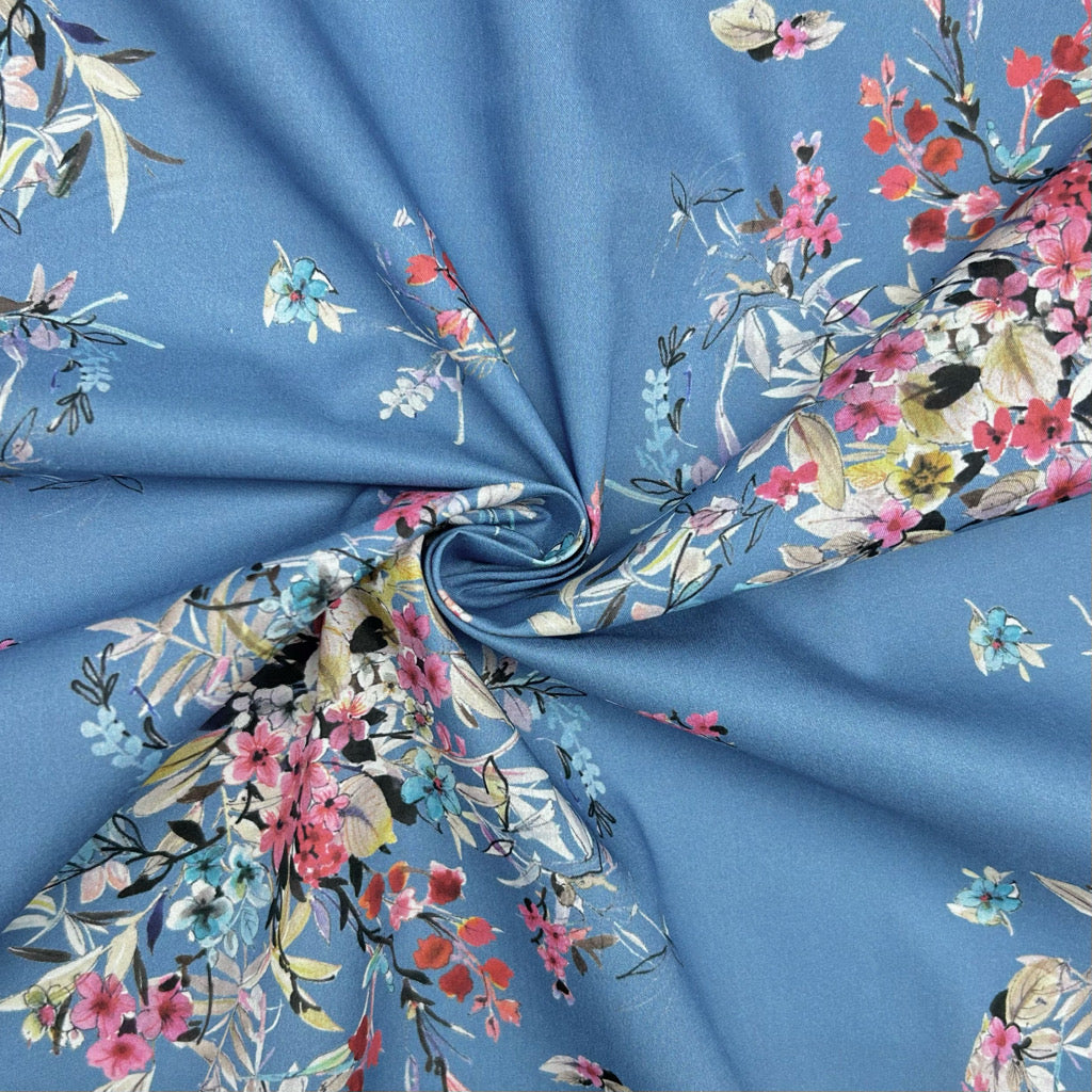 Floating Bouquets Cotton Lawn Fabric