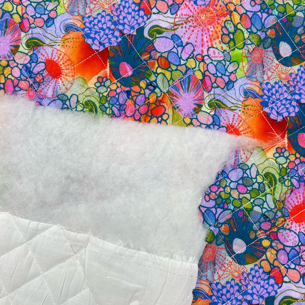 Flower Medley Quilted Cotton Blend Fabric